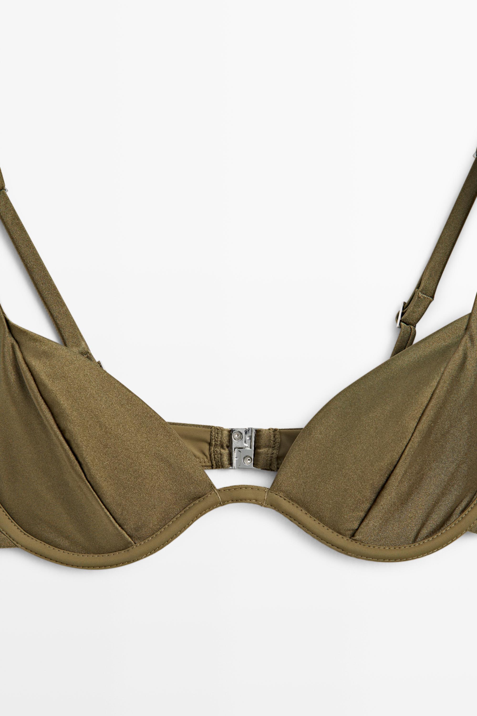 Haut de bikini à armatures froncé brillant